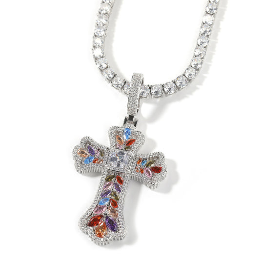 Opal Gem Cross Pendant