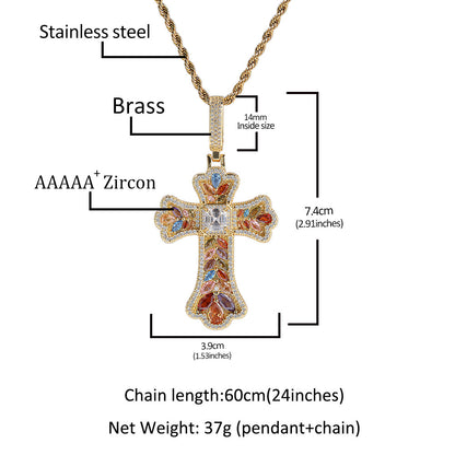 Opal Gem Cross Pendant
