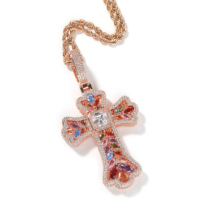 Opal Gem Cross Pendant