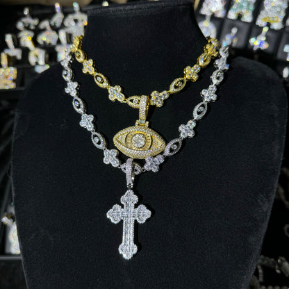 Eye&Cross Gem Necklace Set
