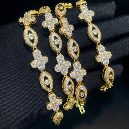 Eye&Cross Gem Necklace Set