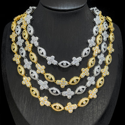 Eye&Cross Gem Necklace Set