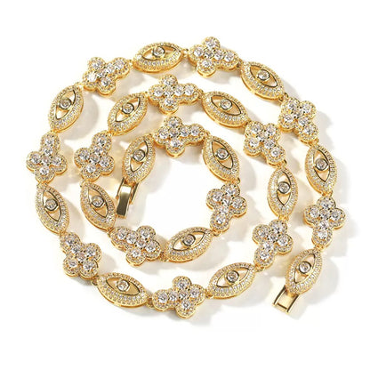 Eye&Cross Gem Necklace Set