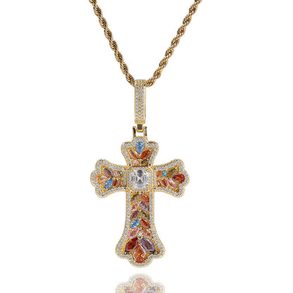 Opal Gem Cross Pendant