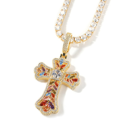 Opal Gem Cross Pendant