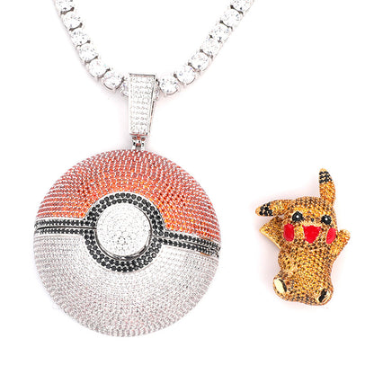 Pokemon Pikachu ピカチュウ CZ Gem Pendant