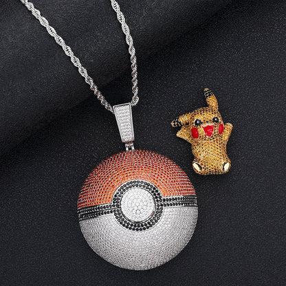 Pokemon Pikachu ピカチュウ CZ Gem Pendant