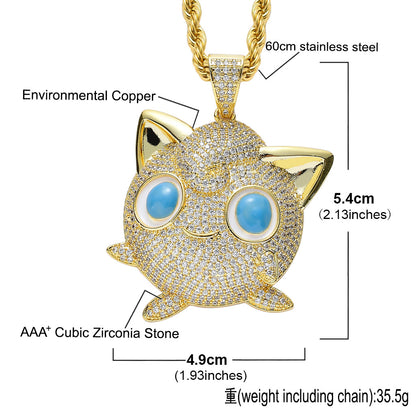 Pokemon Jigglypuff プリン CZ Gem Pendant