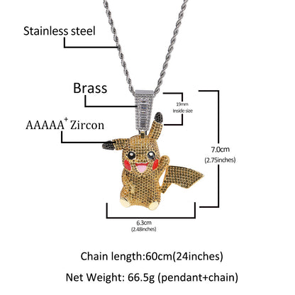 Pokemon Pikachu ピカチュウ CZ Gem Pendant