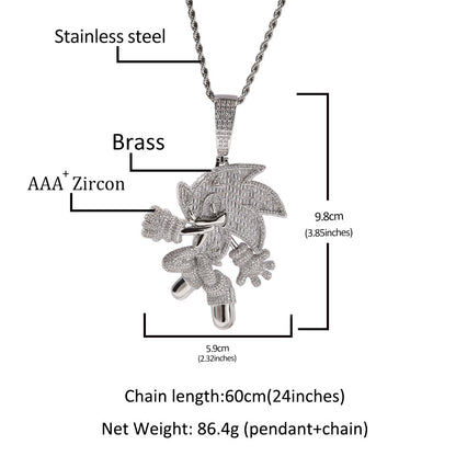Sonic the Hedgehog CZ Gem Pendant