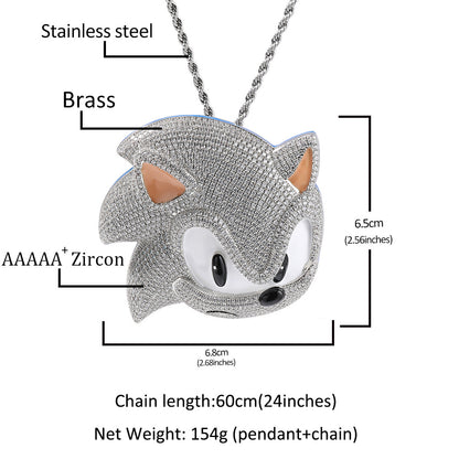 Sonic the Hedgehog CZ Gem Pendant