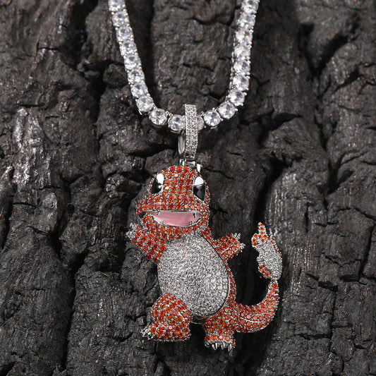 Pokemon Charmander ヒトカゲ CZ Gem Pendant