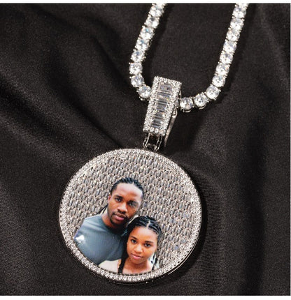 Gemstone Background Photo Chain Pendant