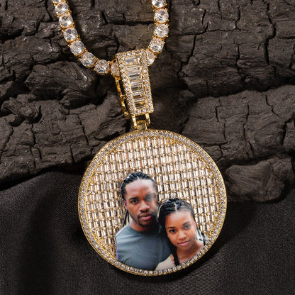 Gemstone Background Photo Chain Pendant