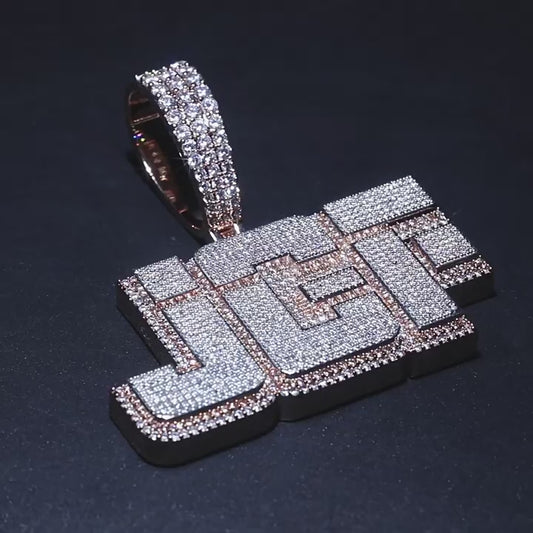 Double Color Letter Fractured Typeface